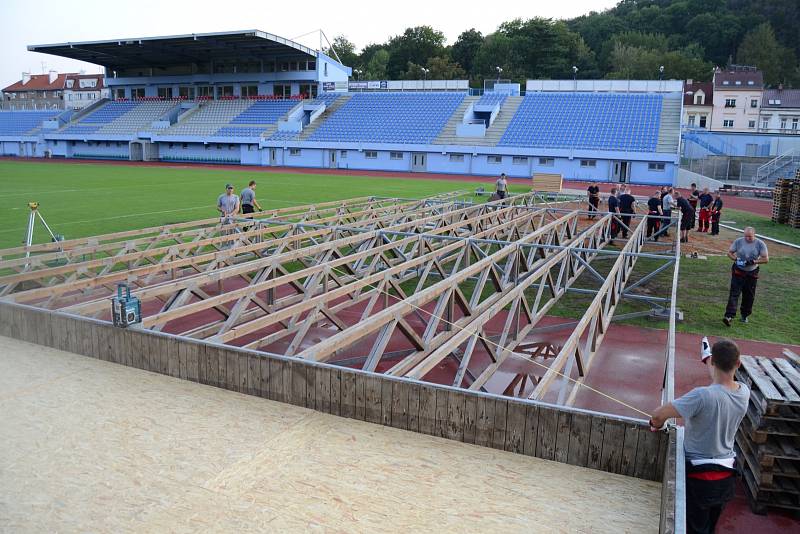 Přípravy na Mistrovství ČR v požárním sportu 2019 v Ústí nad Labem, pondělí 26. srpna