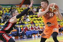 Basketbalový zápas Ústí a Svitavy, nadstavbová část A1 2018/2019. Spencer Svejcar