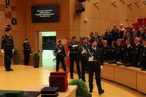 Slavnostní předávání medailí ústeckým policistům.