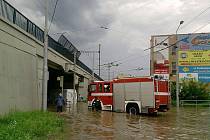 Centrum Ústí nad Labem pod vodou. 12.8.2010