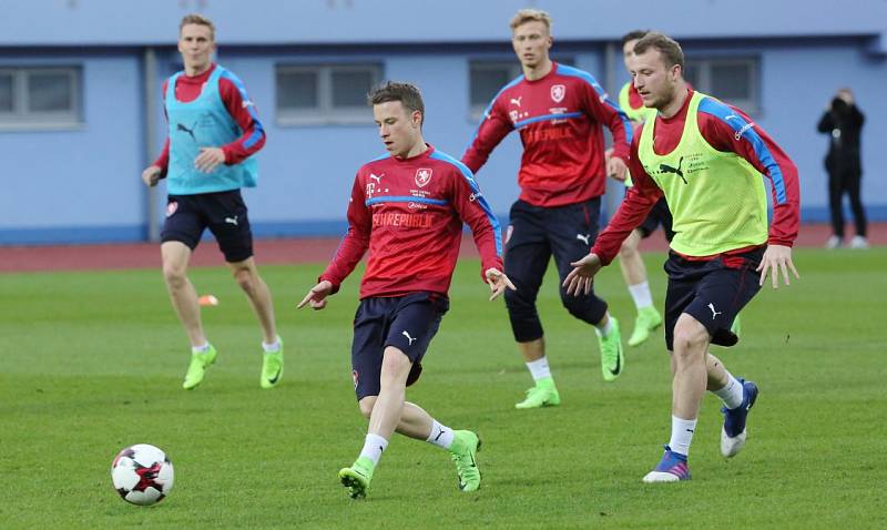 Trénink české fotbalové reprezentace na Městském stadionu v Ústí nad Labem. 