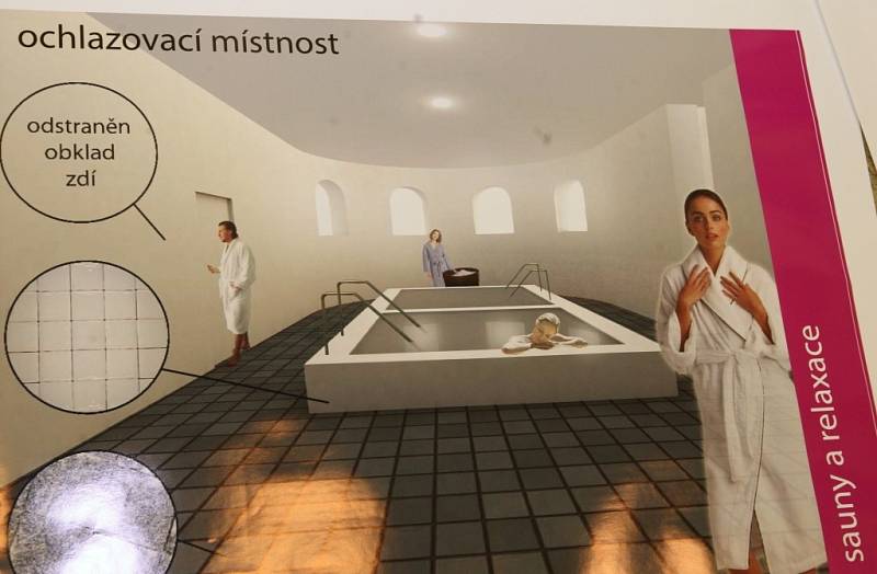 Studenti architektury v Infocentru na Mírovém náměstí ukazují Ústečanům své nápady, jak zpříjemnit návštěvu Městských lázní.