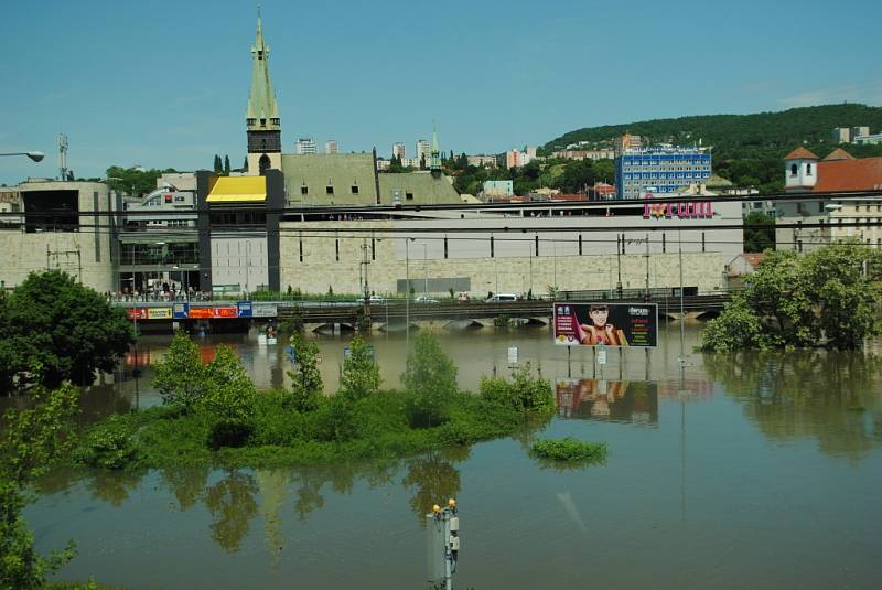 Voda v Ústí nad Labem, středa 5. června 2013.