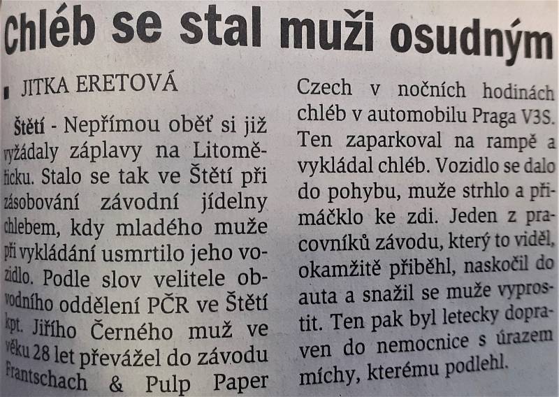 Oběti povodní v roce 2002.