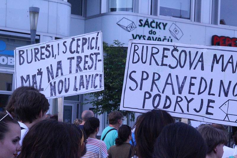 Ústí demonstrovalo proti Babišovi, Benešové a ostudě.