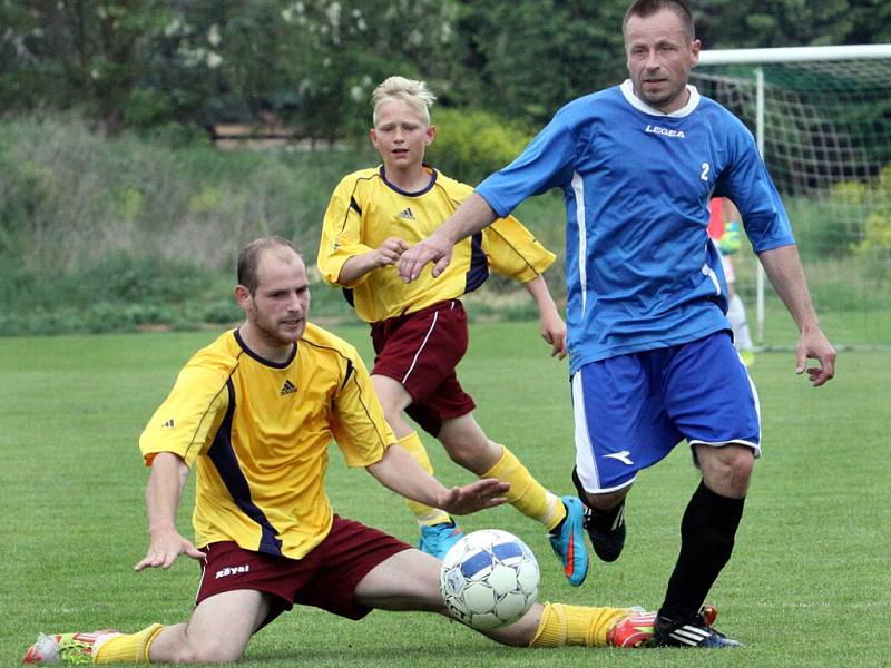 Trmice B (ve žlutých dresech) – Velké Březno B 8:0 (3:0).