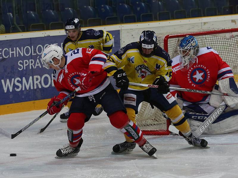 Hokejové utkání mezi Ústím nad Labem a Třebíčí, 41. kolo WSM Ligy