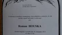 Pohřeb Romana Housky, parte