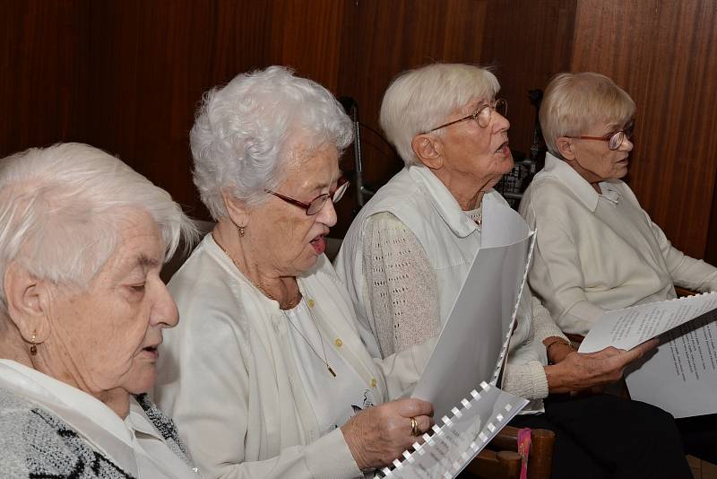 Pěvecký sbor seniorů z Krásného Března si zazpíval s Karlem Poláčkem a kamarády