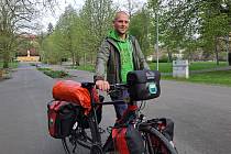 V Ústí se zastavil na cestě do Indie na kole Rens Goede.