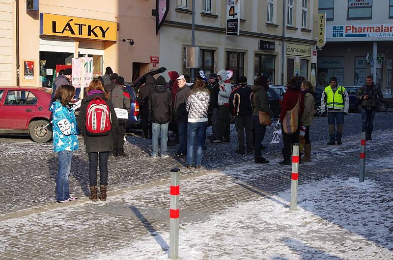 Zpěvem a skandováním hesel skončila v sobotu na Lidickém náměstí krátce po půl čtvrté pokojná demonstrace proti mezistátní obchodní dohodě ACTA. 