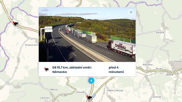 Dálnice D8 (91,7 km) před hranicemi s Německem, pondělí 23. října 10.10.
