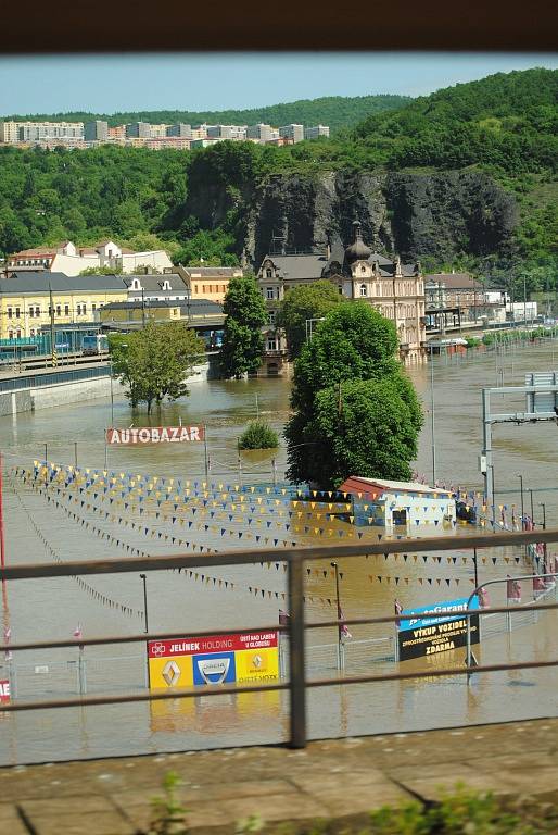 Voda v Ústí nad Labem, středa 5. června 2013.