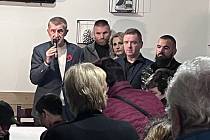 Prezidentský kandidát Andrej Babiš přijel do Krásného Března
