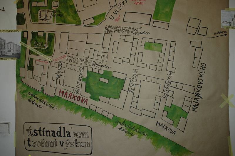 Studenti vytvořili ručně kreslenou mapu Předlic, o kterých si myslí, že jsou předlohou pro Stínadla.