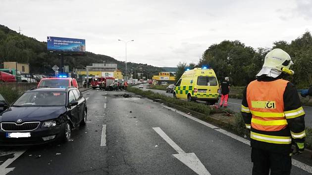 Dopravní nehoda v ústecké Žižkově ulici v pondělí 31. srpna