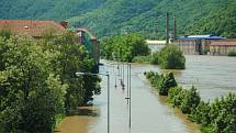 Voda v Ústí nad Labem, středa 5. června 2013.