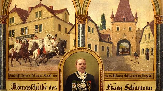 Malba na střeleckém terči z roku 1903 je vyobrazením smrti dragouna Jordána. Nachází se ve sbírkách Muzea města Ústí nad Labem.