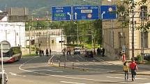 Voda v centru Ústí nad Labem, středeční podvečer.