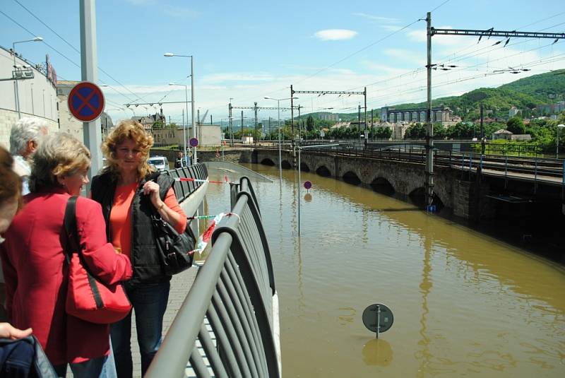 Voda v Ústí nad Labem, středa 5. června 2013.