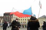 Demonstrace proti vládním protiepidemickým opatřením v centru Ústí nad Labem