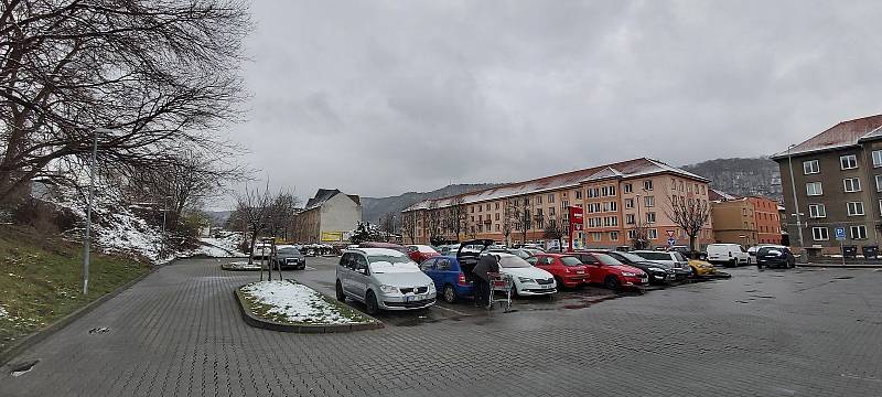 Dubnový sníh v Ústí nad Labem.
