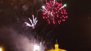 Novoroční ohňostroj v Ústí nad Labem