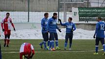 Ústečtí fotbalisté (modří) vyhráli v Praze nad Slavií 2:0. 