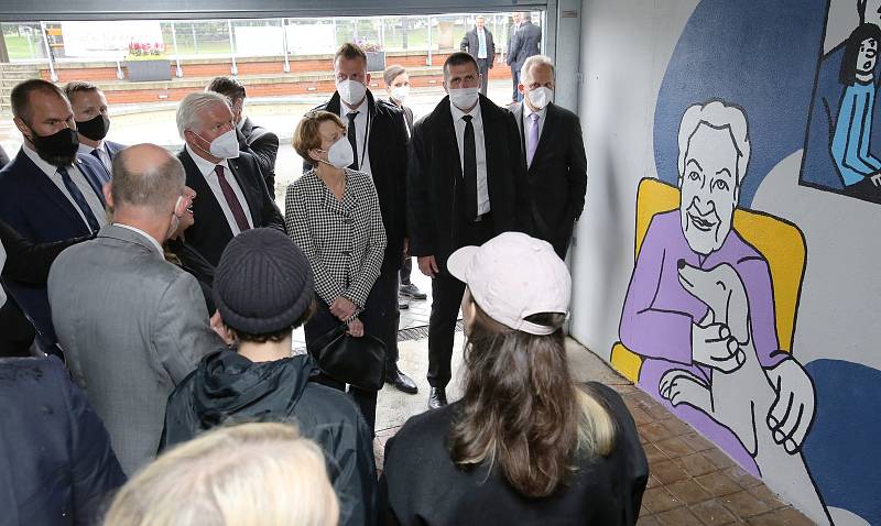 Německý prezident Frank-Walter Steinmeier s chotí Elke Büdenbenderovou na návštěvě v Ústí nad Labem