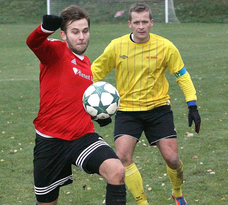 Fotbalisté Brné (žlutí) doma podlehli Neštěmicím 1:3. 