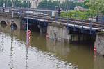 Voda v centru Ústí nad Labem, čtvrteční ráno.