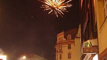 Vítání nového roku 2013 na Mírovém náměstí v Ústí nad Labem.