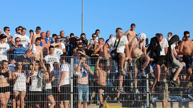 Fanoušci Baníku Ostrava v Ústí nad Labem.