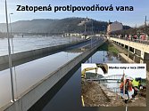Zatopená protipovodňová vana v Ústí nad Labem. (27. prosince 2023) Vana se začala stavět v roce 2009, budování trvalo dva roky.