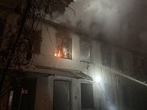 Požár opuštěné budovy v Jateční ulici.