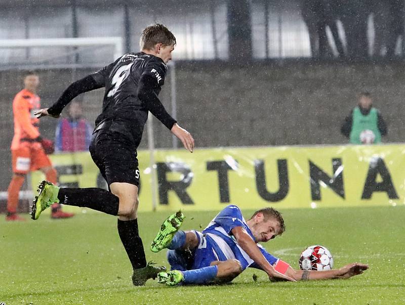 Utkání Ústí nad Labem (v modrobílém) proti Hradci Králové