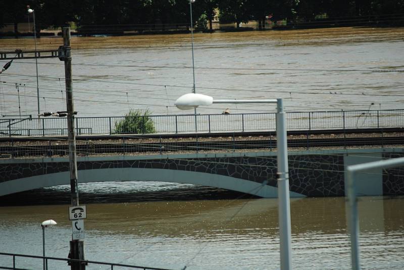 Voda v Ústí nad Labem, středa 5. června 2013.