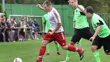 Fotbalisté Chuderova (v zelenočerném) zvítězili v 5. kole I. A třídy na hřišti Střekova 5:4. Foto: Deník/Rudolf Hoffmann