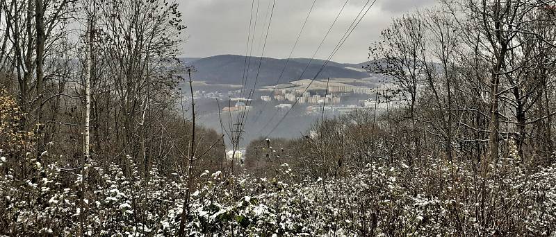 Střížovický vrch v Ústí nad Labem v různých částech roku. Tento snímek je z 29. listopadu 2021.