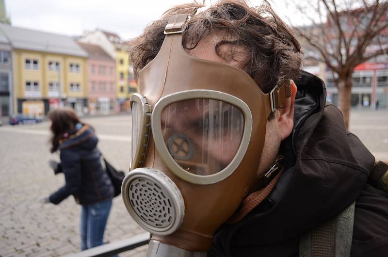 Demonstrace proti vládním protiepidemickým opatřením v centru Ústí nad Labem