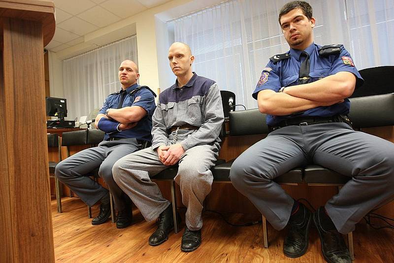 David Černý, šestadvacetiletý muž z Teplic – Trnovan, byl v pondělí před devátou hodinou ranní vězeňskou eskortou přiveden před trestní senát ústeckého krajského soudu.