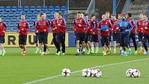 Trénink české fotbalové reprezentace na Městském stadionu v Ústí nad Labem. 