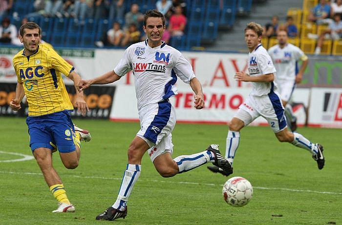 Z utkání v rámci dohrávky 5. kola Gambrinus ligy severočeské derby mezi Ústím nad Labem a Teplicemi.