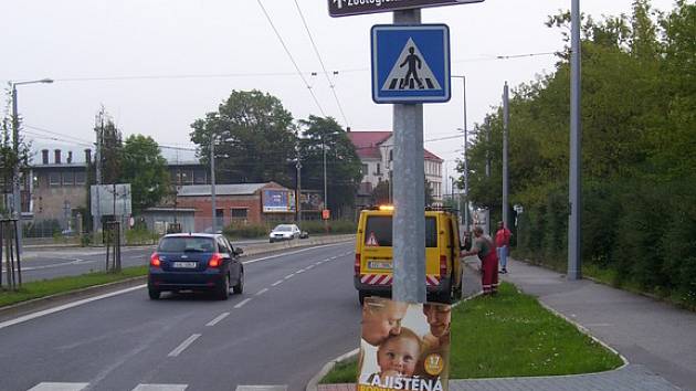 Nelegální výlep ČSSD v Ústí nad Labem.  