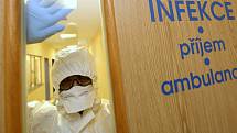 Speciální stanice infekčního oddělení ústecké nemocnice pro lidi s podezřením na koronavirus