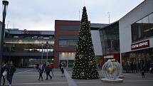 Ústí nad Labem se připravuje na Vánoce. Na Mírovém náměstí už je osazený strom a na Lidickém nachystané stánky.