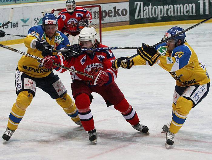 Ze semifinálového utkání týmů HC Slovan Ústečtí Lvi a HC Rebel Havlíčkův Brod