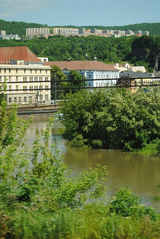 Voda v Ústí nad Labem, středa 5. června 2013.