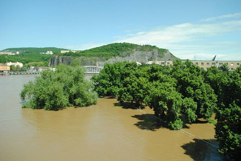 Voda v Ústí nad Labem, středa 5. června 2013.