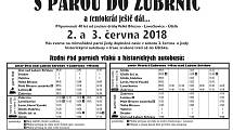 Plakát a jízdní řád akce S párou do Zubrnic.